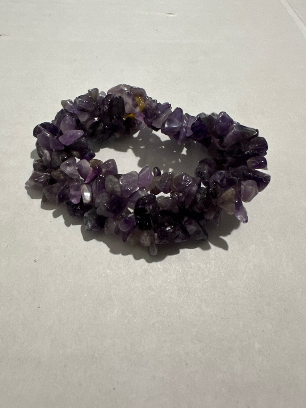 Amethyst Chip Stretch Bracelet - Purple Semi-Precious Stone